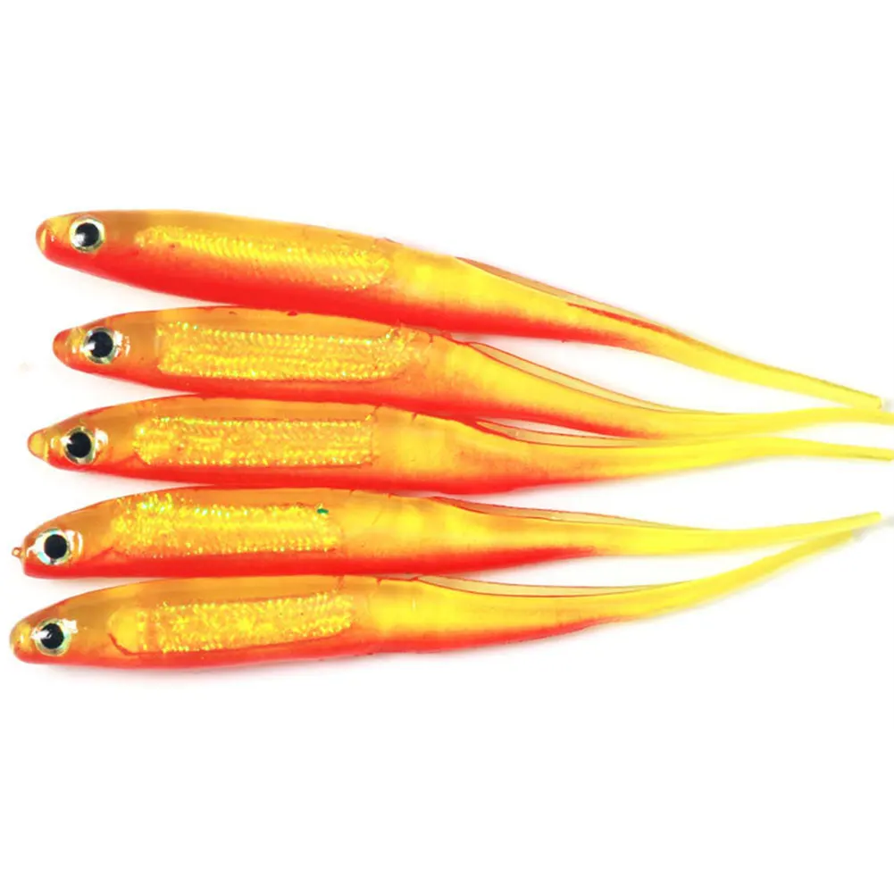 Горячая Распродажа 5 шт. 3D Радуга рыбные приманки 9 см мягкая червячная приманка