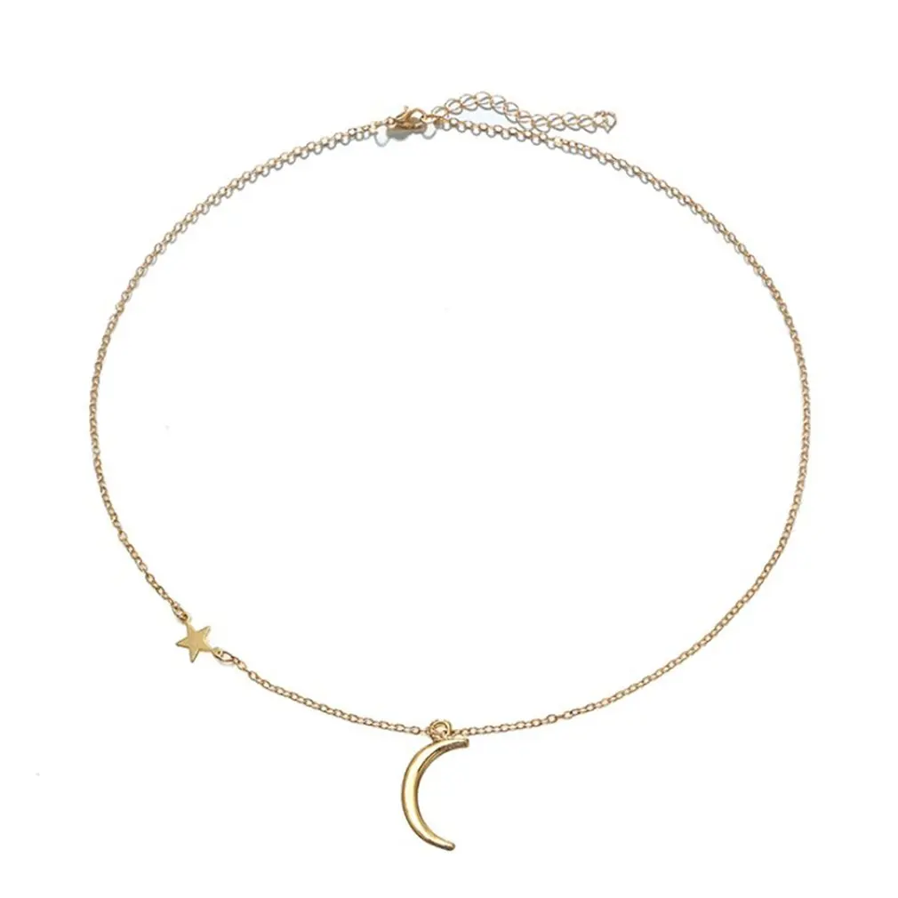 Изысканная форма лунной звезды ожерелье подвеска цепочка уникальная с