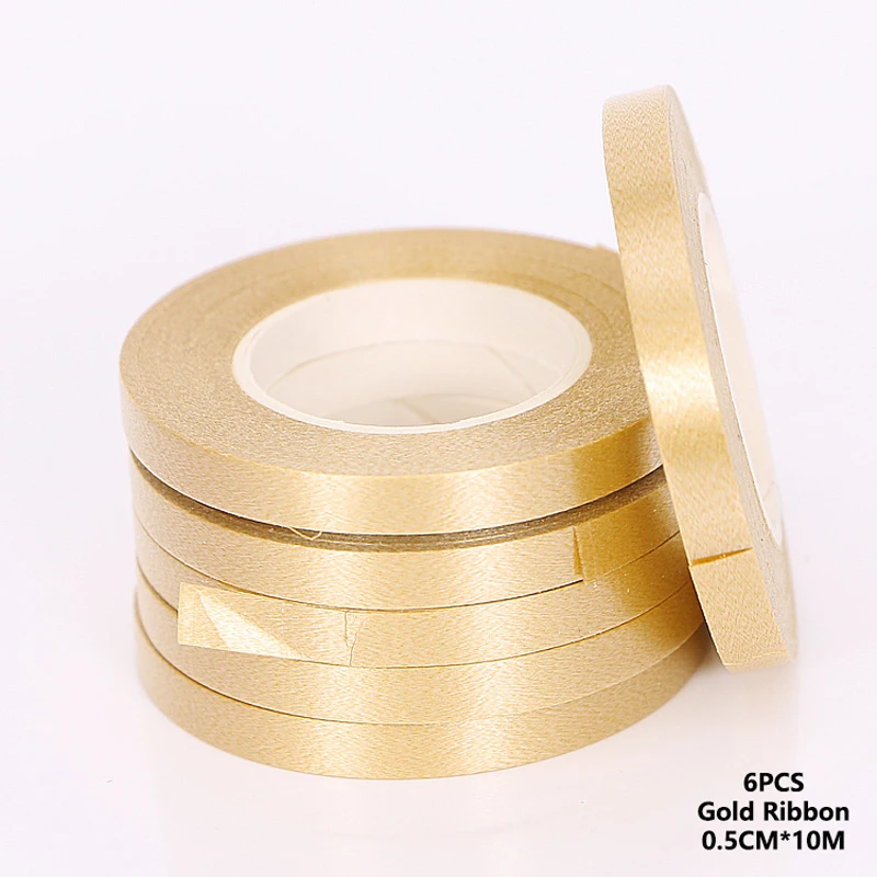 Атласные ленты из розового золота 6 шт. 5 х10 м | Дом и сад