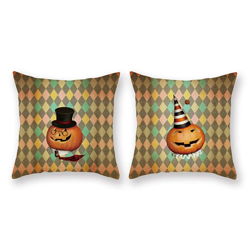 Наволочка в стиле ретро с принтом тыквы на Хэллоуин наволочка из полиэстера