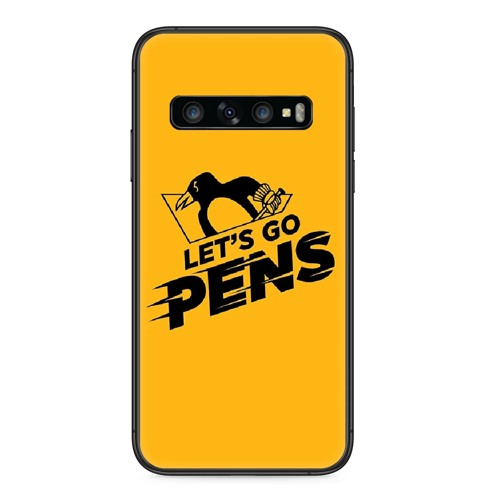 Подарочный чехол Pittsburgh Пингвин для телефона Samsung Galaxy S 10 20 3 4 5 6 7 8 9 Plus E Lite Uitra Черный