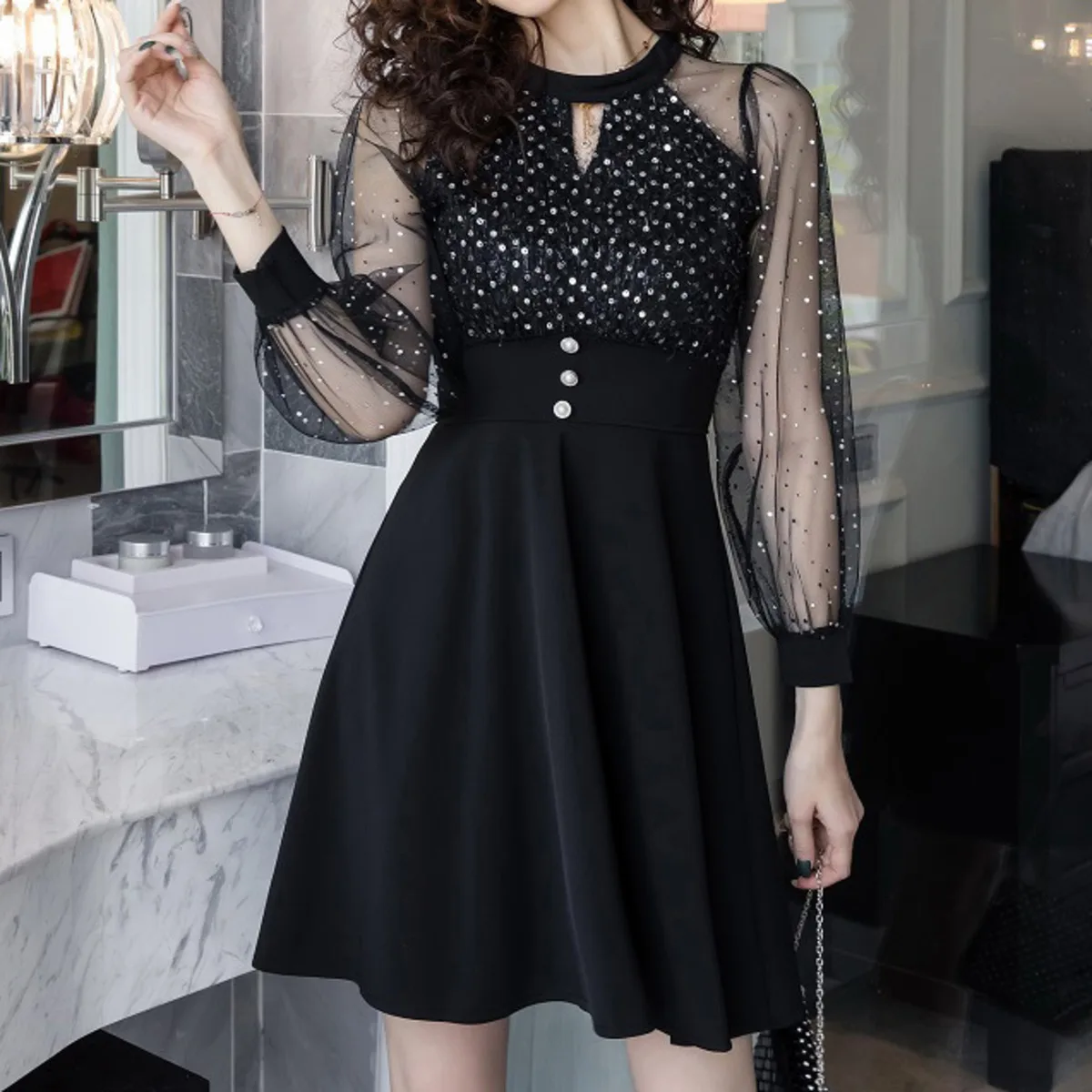 BacklakeGirls 2020 короткое вечернее платье с блестками для ночного клуба женское