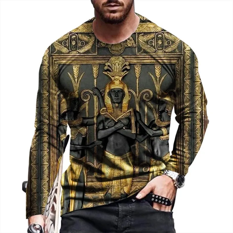 

T-shirt Long-Sleeved Men's Casual Slim Round Neck Long-Sleeved 3D Letter Printing Spring Summer Fashion Long-Sleeved T-shirt Top