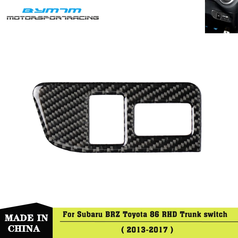

Real Carbon fiber Trunk switch sticker interior Car accessories RHD For TOYOTA 86 Subaru BRZ 13-17