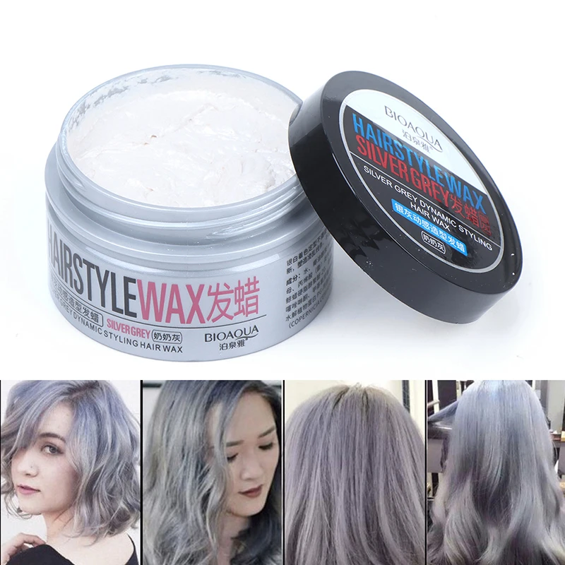 Временная Серебряная волос Цвет воск Для мужчин грязь Diy формовочная паста