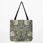 Классическая британская традиционная сумка для покупок с рисунком Вильяма Морриса Snakeshead, водонепроницаемая хлопковая Льняная сумка-тоут для покупок