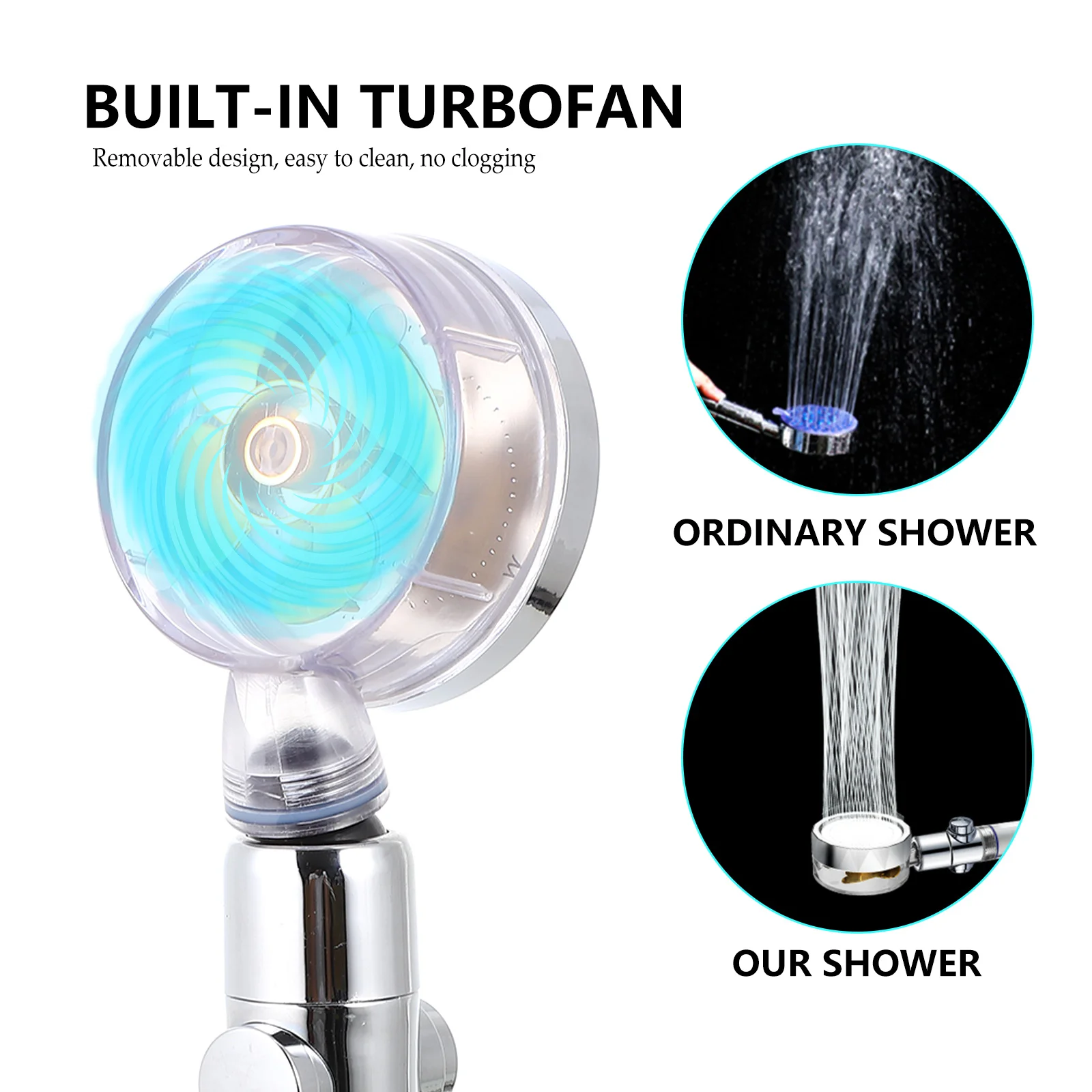 

1 комплект и Комплект труб, съемная Душевая насадка с турбонаддувом для ванной комнаты