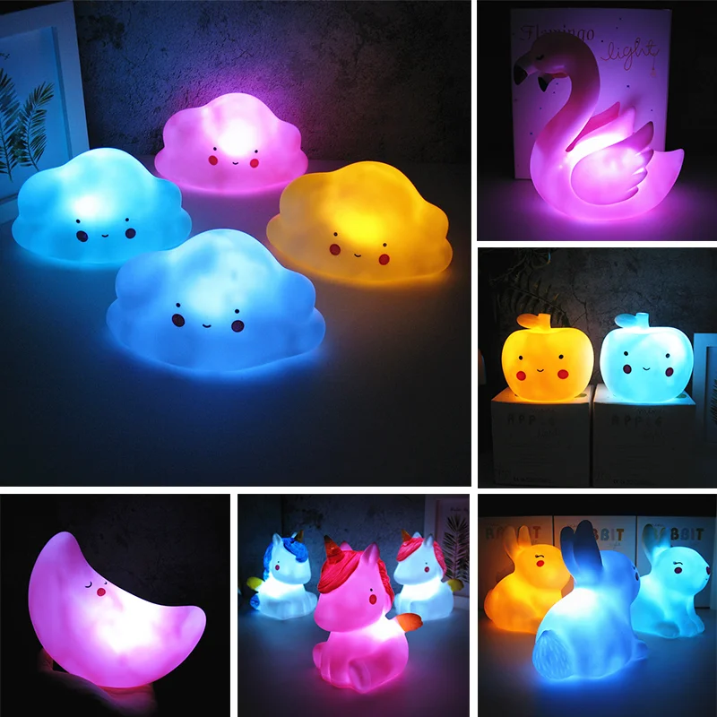 Детский светодиодный ночник в виде Луны и облака декоративная Ночная лампа для