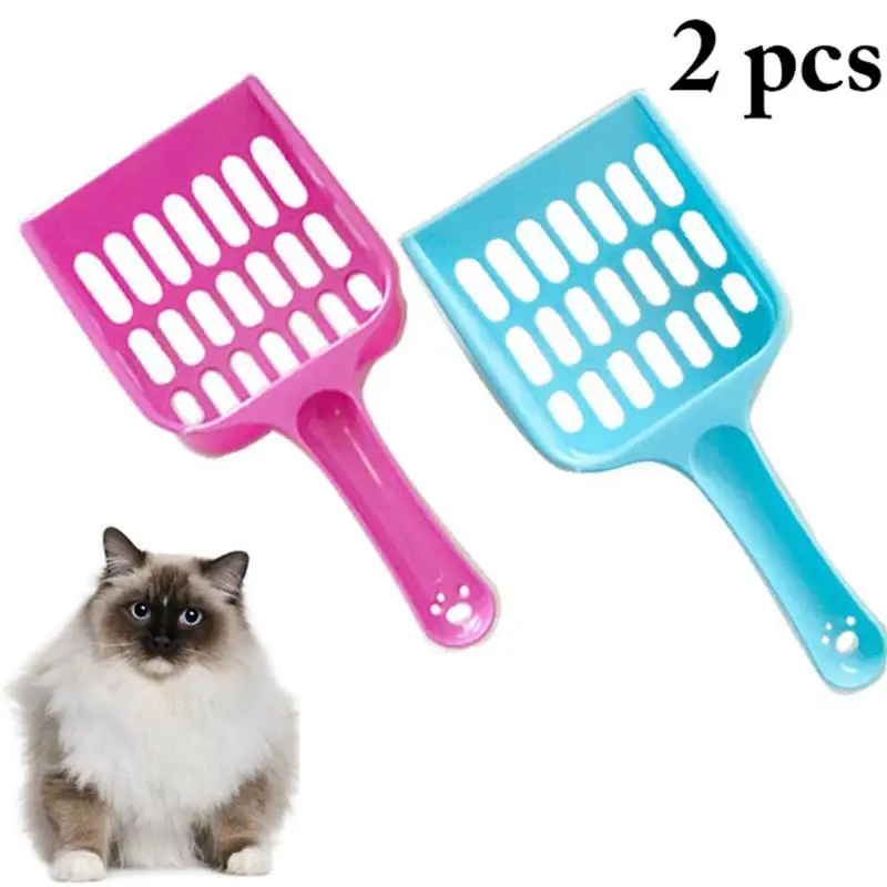 

2pcs Cat Litter Shovel Pet Cleanning Tool Plastic Scoop Cat Sand Clean Products Toilet Dog Net Type Cat Feces Cleaning Supplies