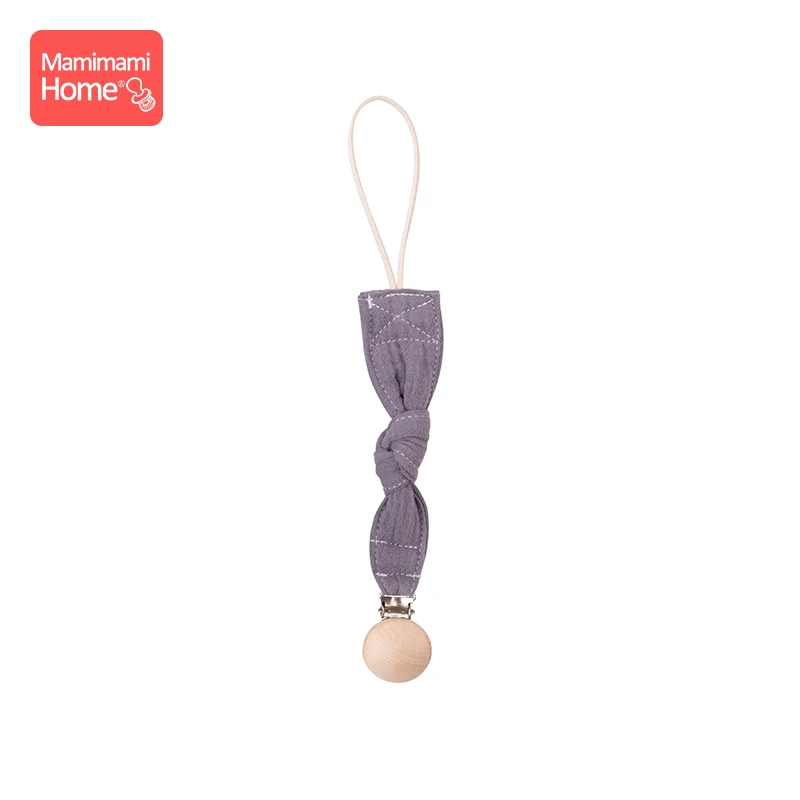 Gray Pacifier Clip Mamihome детские нагрудники, тканевые банданы с деревянным кольцом, прорезыватель из бука, хлопковый слюнявчик, впитывающая ткань для новорожденных, детские товары, игрушки - Цвет: Gray Pacifier Clip