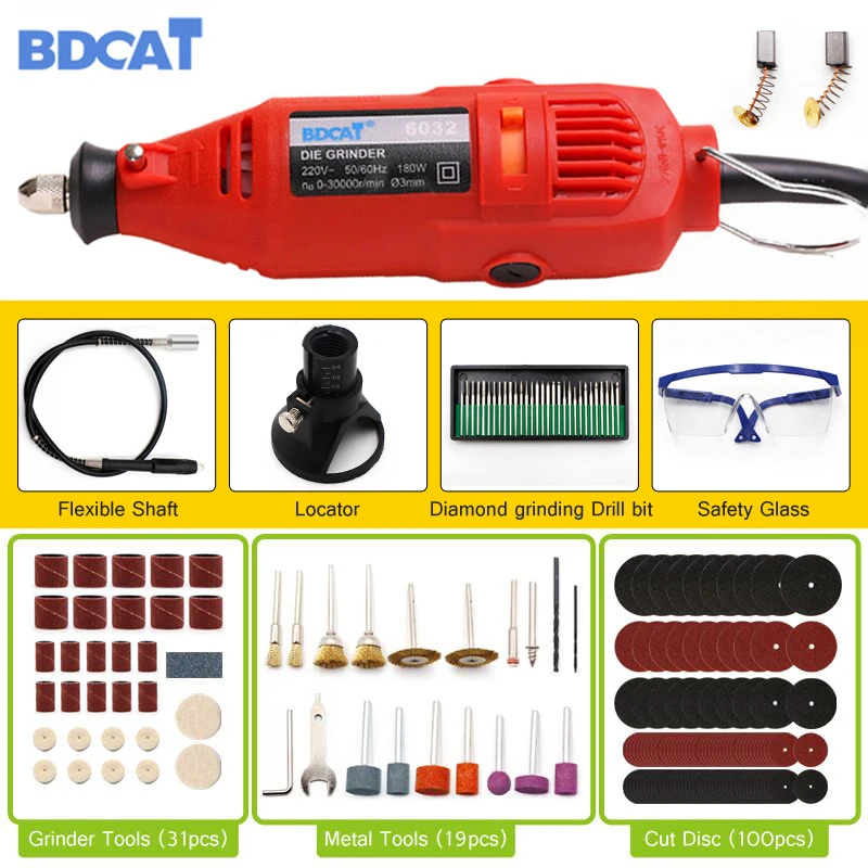 Электрическая шлифовальная машинка 30000 об./мин 180 Вт|Электрические дрели| |