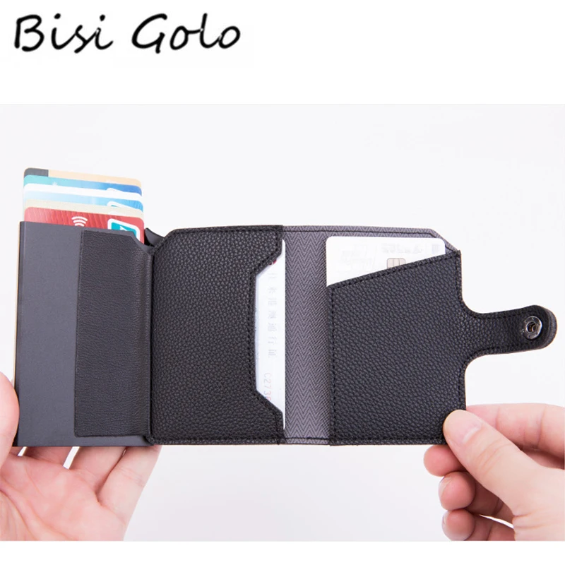 BISI GORO защитный мужской кошелек RFID Блокировка ID кредитный держатель для карт