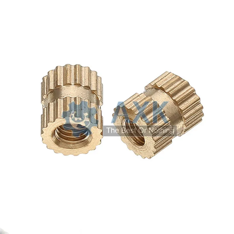 

100pcs/50pcs/20pcs m1.4 M2 M2.5 M3 M4 M5 M6 M8 Braas insert nut Injection Molding Brass Knurled Thread Inserts Nuts