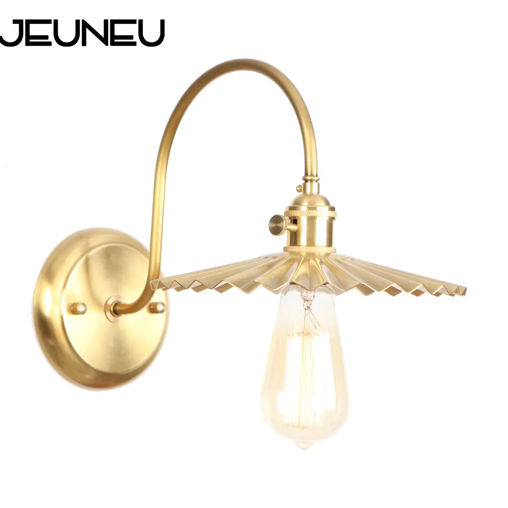 

American Retro European Nordic Decorative wall light E27 LED 220V copper wall Lamp for restaurant cafe corridor stairs Loft Lamp