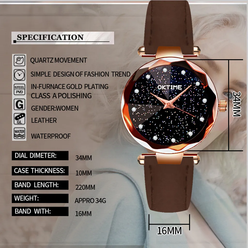 

2020 Luxury Starry Sky Watch Ladies Creative Leaf Fashion Belt wrist watches Female Quartz Watch relogios femininos de pulso 03*