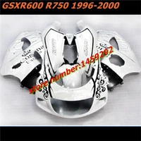 hot sales motorcycle fairing fits for gsxr600 gsxr750 96 00 gsxr 600 750 1996 2000 frames white fairing