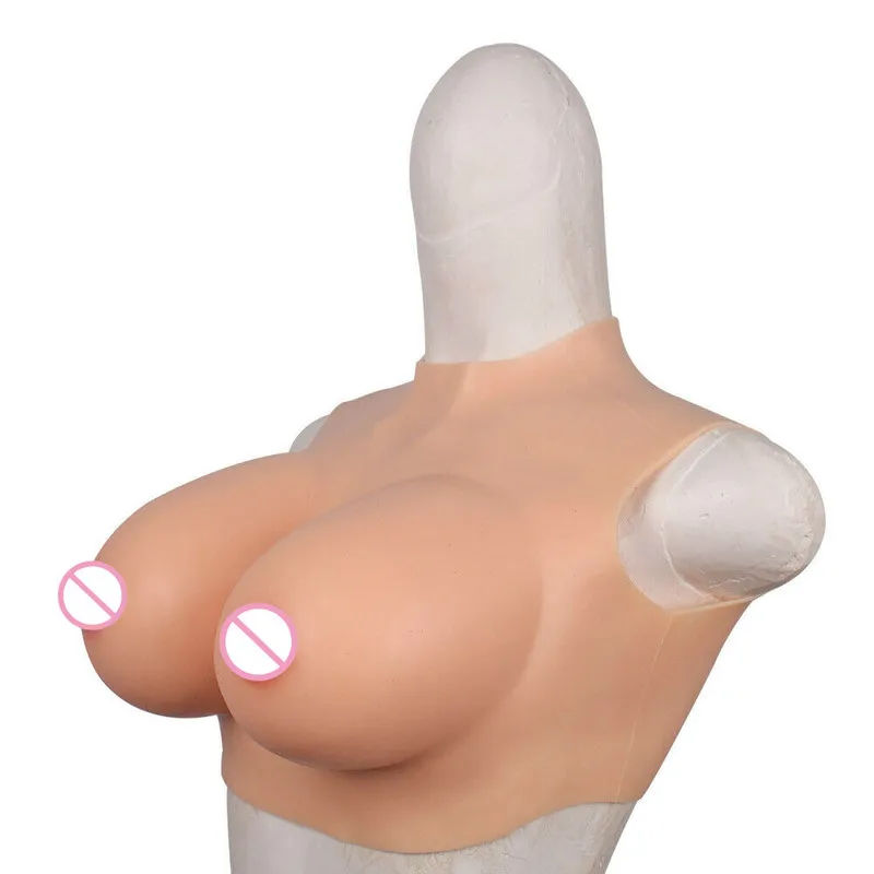 C,D,F Cup Silicone Breast Forms Fake Boobs Crossdresser Breasts Mastectomy Bras for Women Front Closure Bra