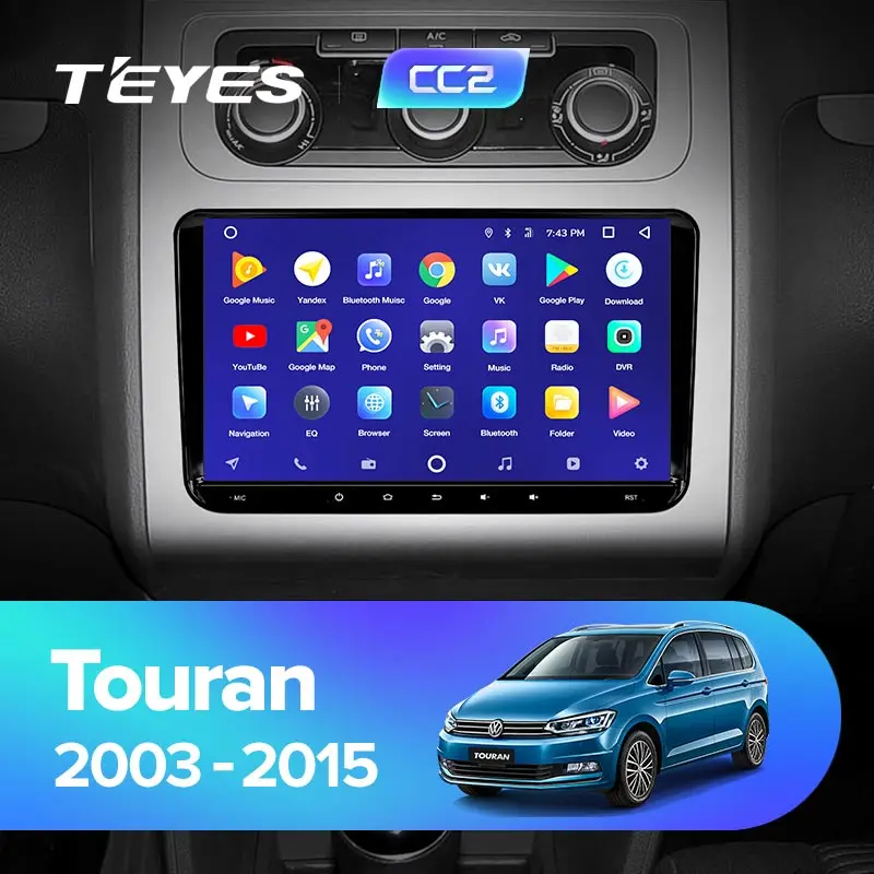 TEYES CC2 Штатное Головное устройство For Volkswagen Touran Mk5 2003- GPS Android aвтомагнитола магнитола автомагнитолы Андроид для Фольксваген Туран аксессуары штатная магнитола автомобильная мультимедиа