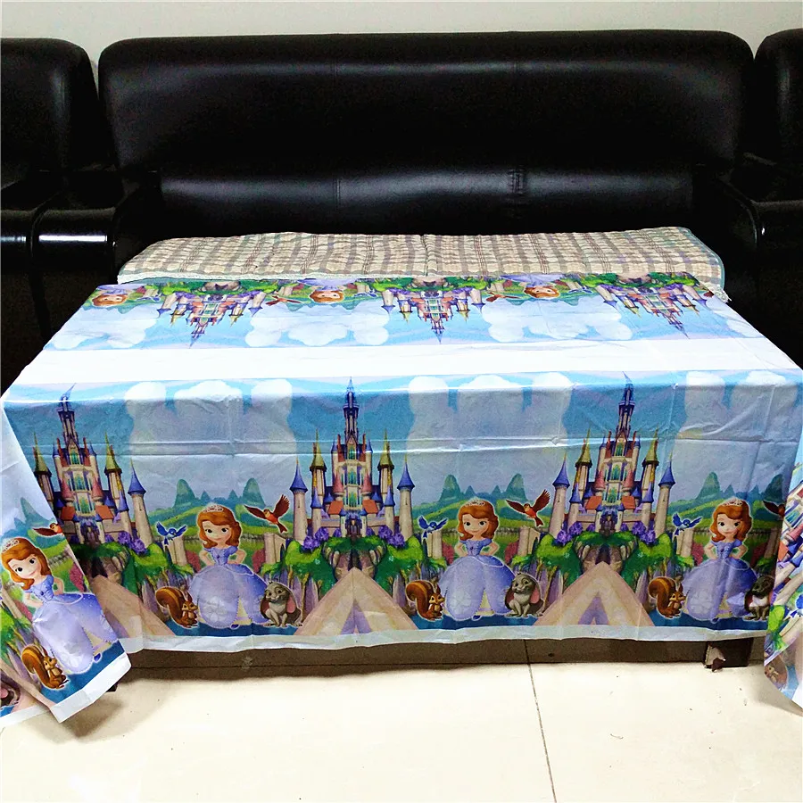 Одноразовая Скатерть принцессы Софии с днем рождения праздничные