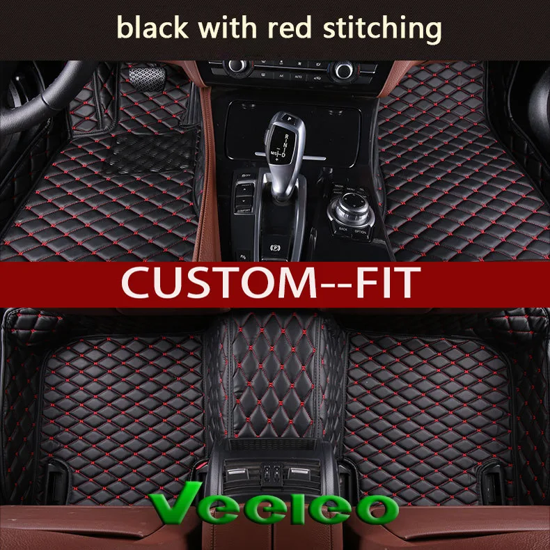 Veeleo 6 цветов кожаные автомобильные коврики для Jeep Grand Cherokee 2005-2010 передние и задние