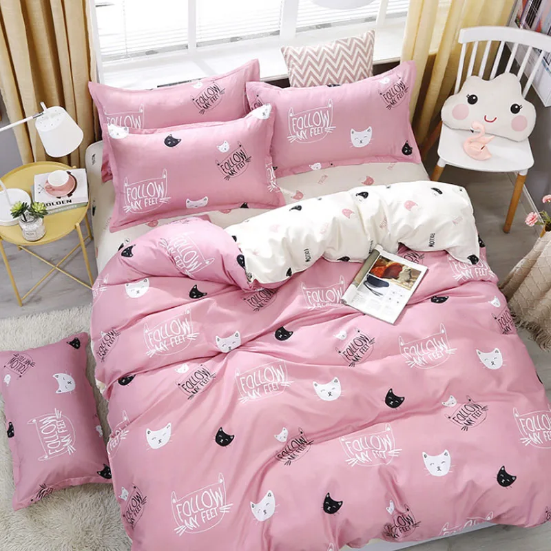 

Home Simple Bedding Sets With Pillowcase Duvet Cover Sets Bed Sheet Sanded Single Double Queen Size Quilt Covers Bedclothes
