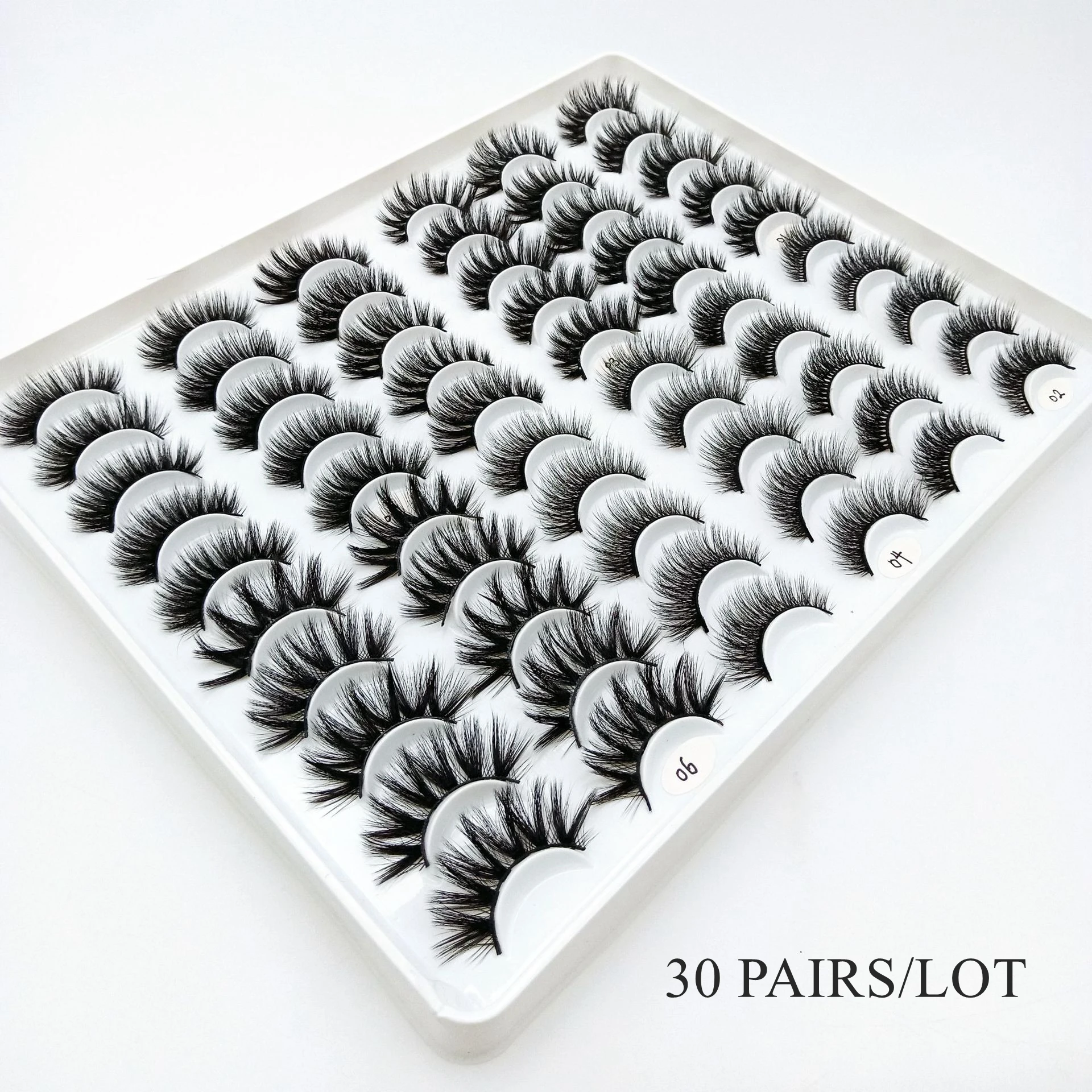 3D Mink Lashes Pack 7/20/30 Pairs Messy Fluffy Long Faux Cils Packaging wholesale in bulk,Mix Dramatic Natrual Mink Eyelashes