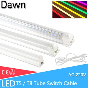 Светодиодная трубка T5 T8 СВЕТОДИОДНАЯ встроенная трубка Светодиодная лампа 6 Вт 10 Вт 20 Вт AC110V 220 в 240 в 60 см 1 фут 2 фута супер ярсветодиодный ная люминесцентная лампа ампула