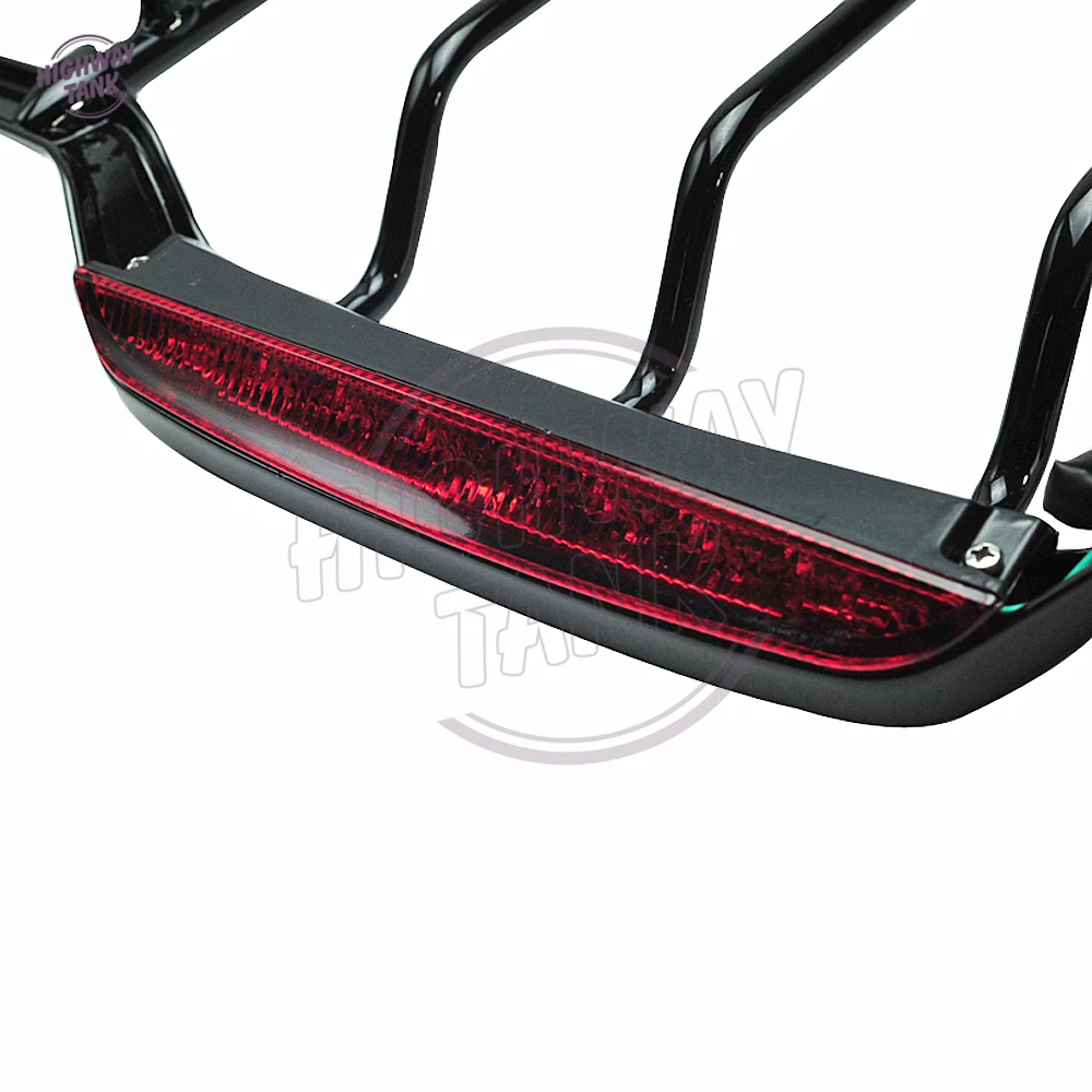 Черный чемодан для мотоцикла со светодиодным задним светильник задний