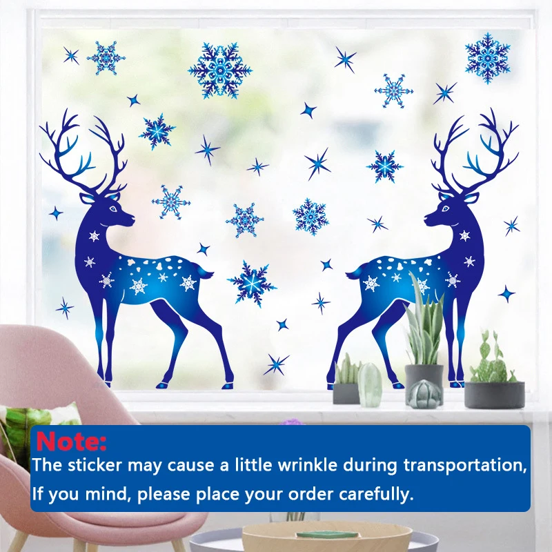 Съемные рождественские декоративные наклейки из ПВХ