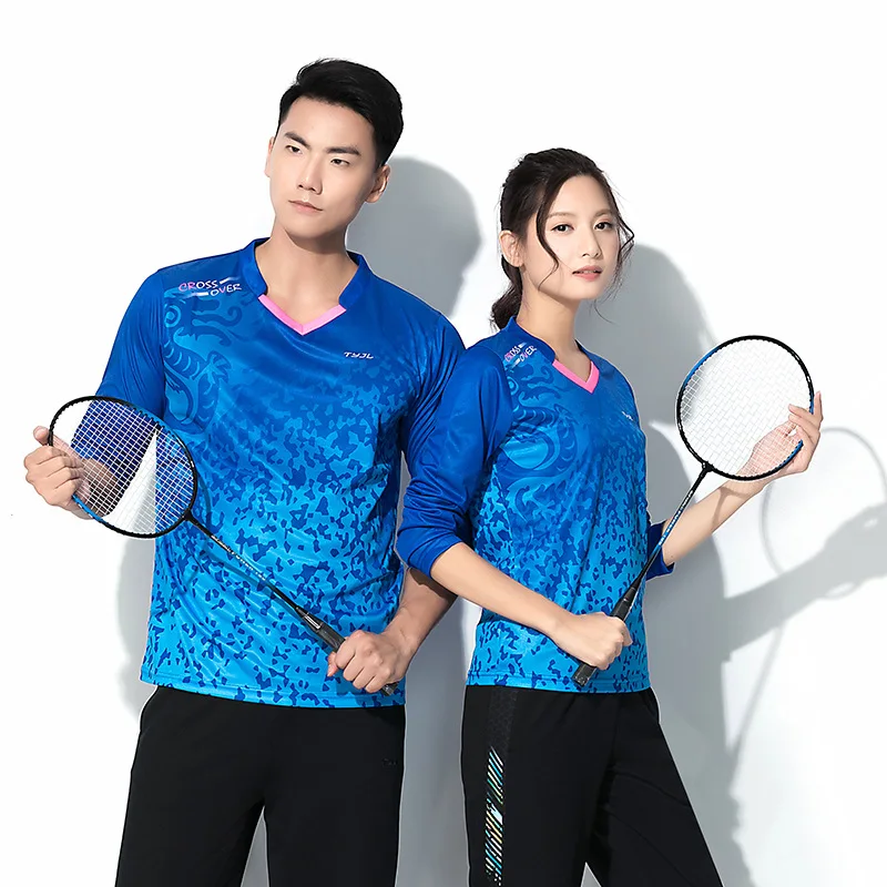 Новый CP мужской костюм для бадминтона с треугольным вырезом Женский Теннисный