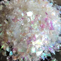 50 grams ab holographic nail art glitter shell flakes nail art unicorn crushed mylar mermaids flakes broken glass mirror flakes