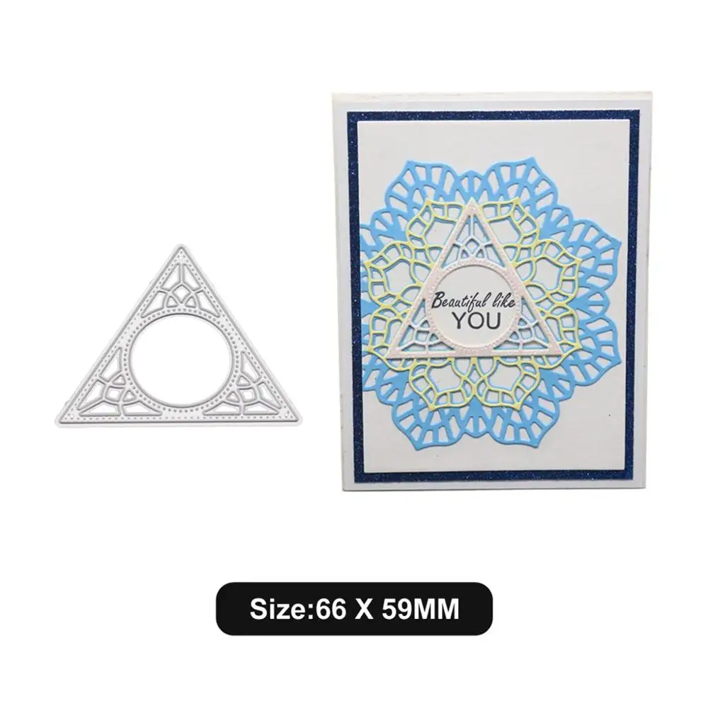 Треугольные штампы с цветами для изготовления открыток металлические высечки