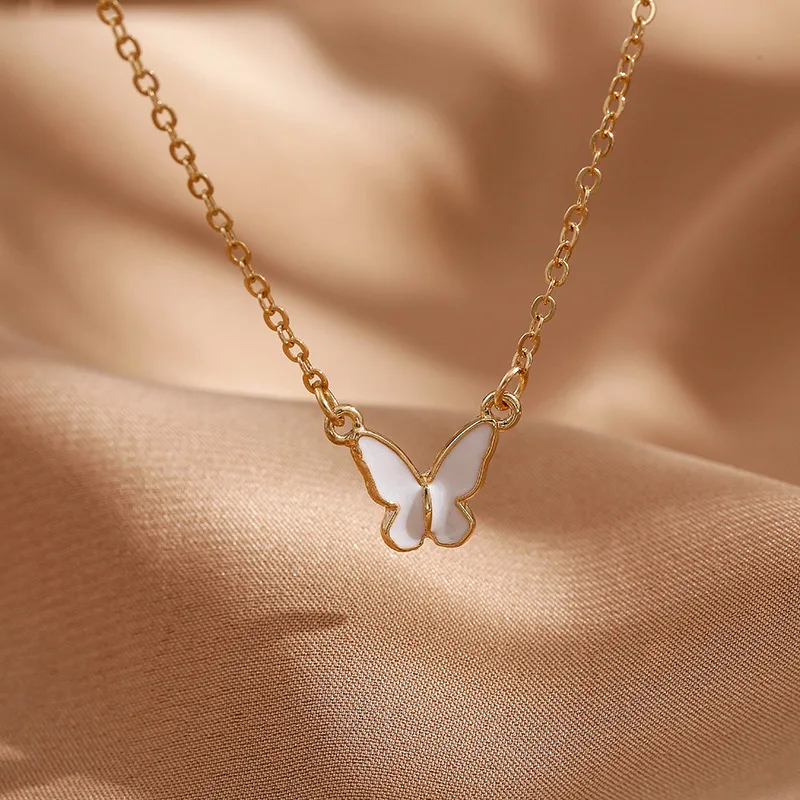 

2021 Necklace For Women Japanese Fresh Butterfly Necklace Female Tide Simple Wild Necklace Friendship Gift Luxury Chewy Choker