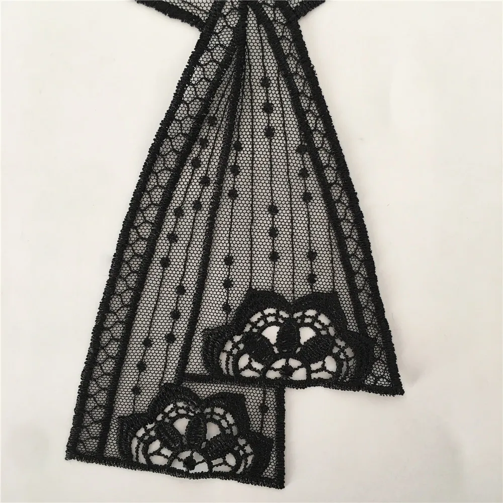 Высококачественная Черная фотоаппликация для платья кружевная ткань украшение