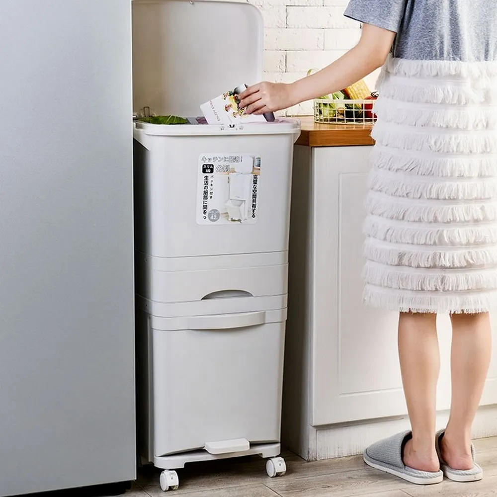 Классификация мусора 38L/42L 3 х слойная пластиковая корзина для домашняя кухня с
