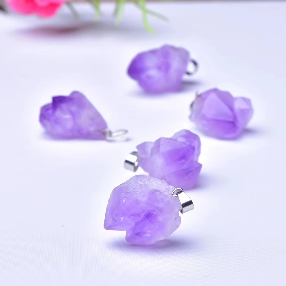Новинка Подвеска из натурального лавандового аметиста кварца фиолетового