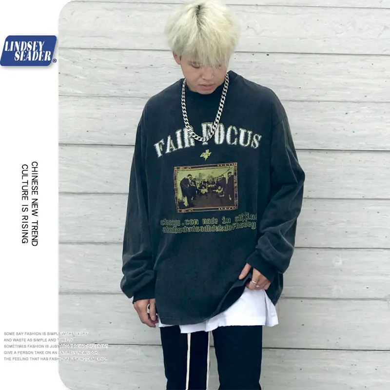 Мужская толстовка большого размера Harajuku серая уличная одежда для мужчин и женщин