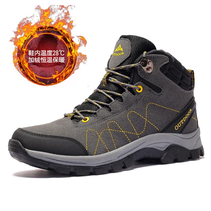 Winter Man Hiking Shoes Waterproof High Top hunting Tourism Mountain Shoes Durable Trail Footwear Leather Nonslip Tactical Boots