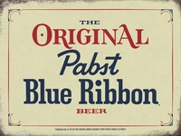 the original pabst blue ribbon beer vintage replica tin sign