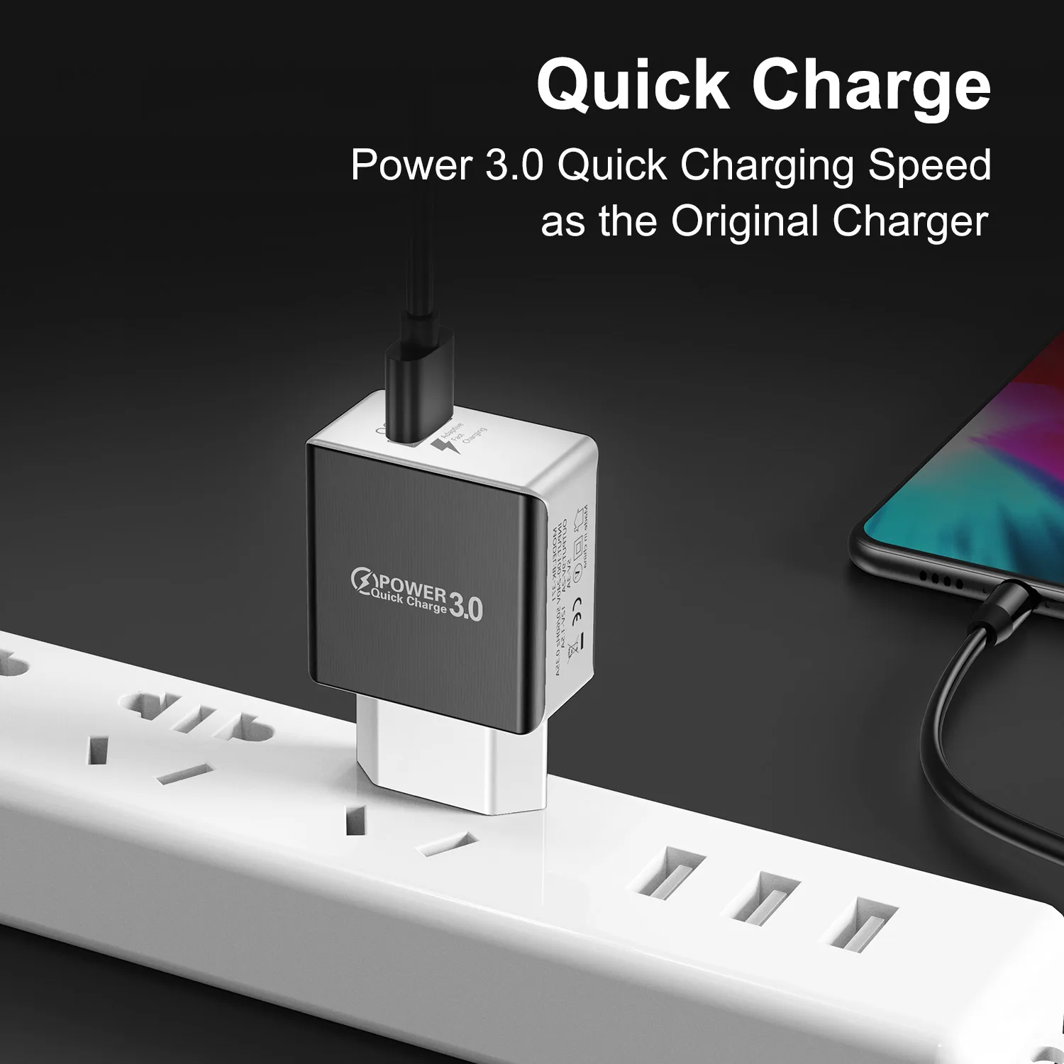 Сетевое зарядное устройство USLION Mini USB QC 3 0 быстрое для путешествий iphone 7X8 6 6S Samsung