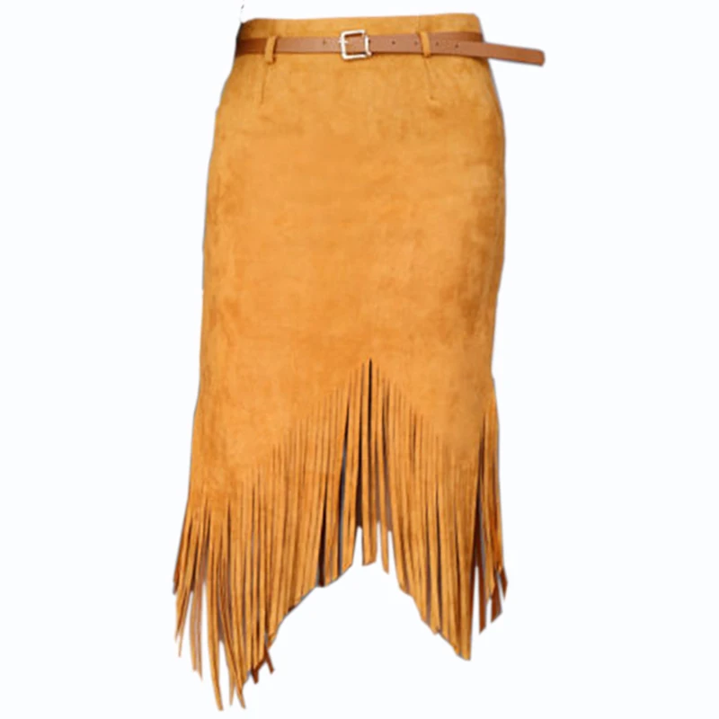 Женская замшевая юбка-трапеция MWSFH облегающая Асимметричный карандаш с высокой