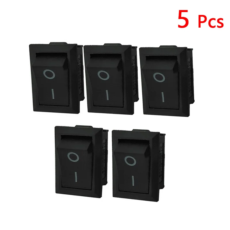 5 шт. кнопочный переключатель черный мини-переключатель 6A-10A 250 В 2-контактный
