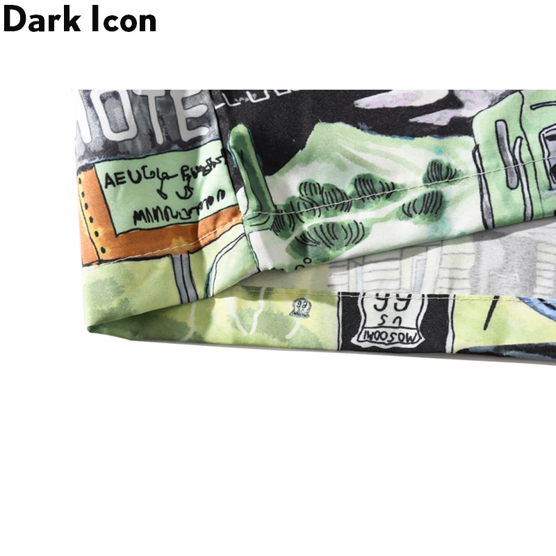 Уличная мода с принтом Dark Icon мужские Летние Гавайские рубашки винтажные шорты