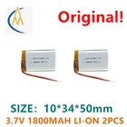 2 шт., светодиодный й-полимерная батарея 103450, 3,7 в, 1800 мАч