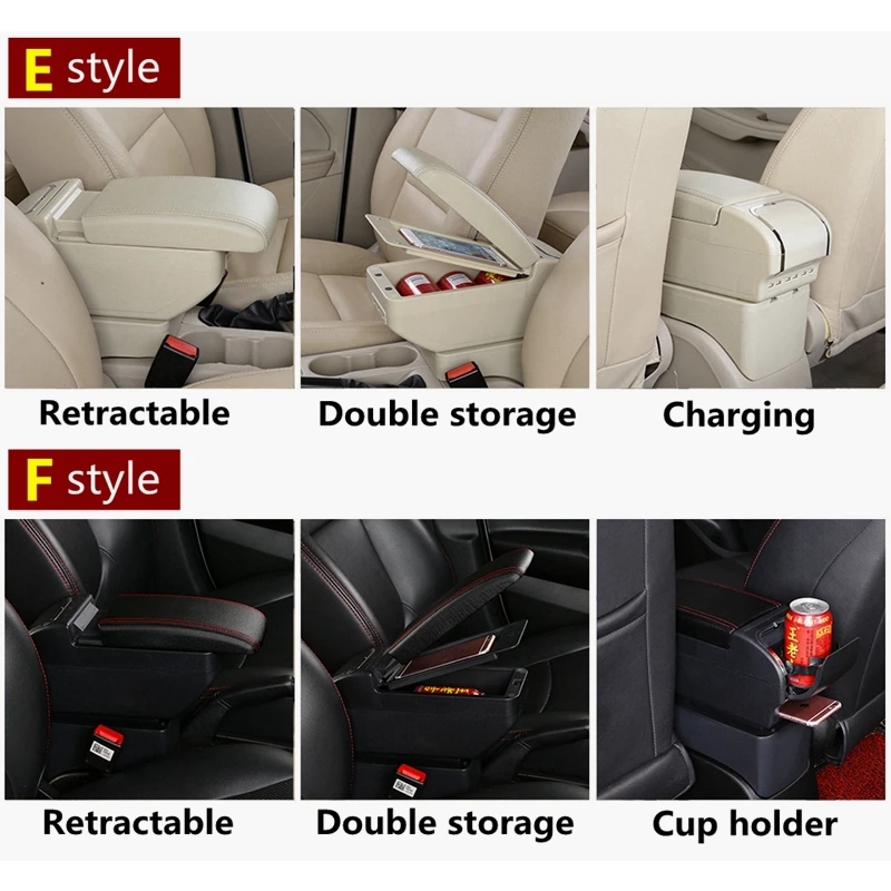Поворотный Автомобильный Центральный приставка ящик для хранения Peugeot 206 207