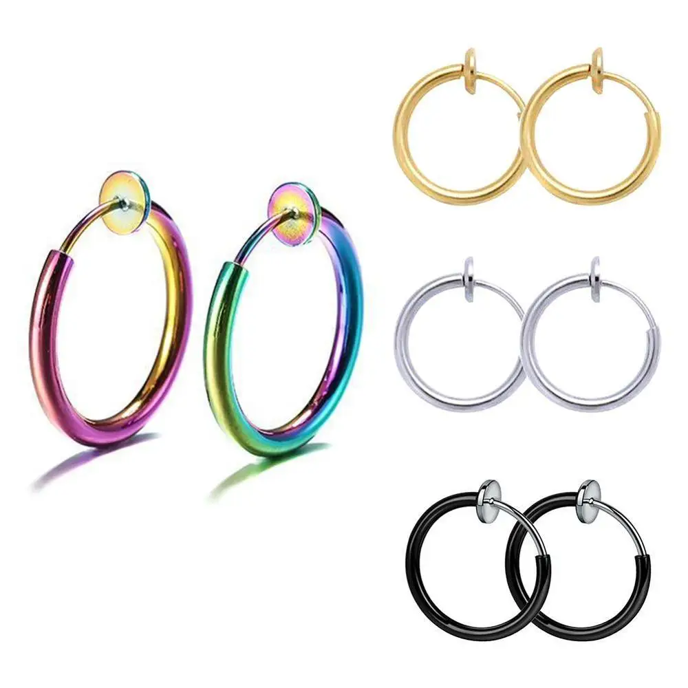 1 пара невидимые серьги без ушей кольцо для носа пупка панк ювелирные изделия