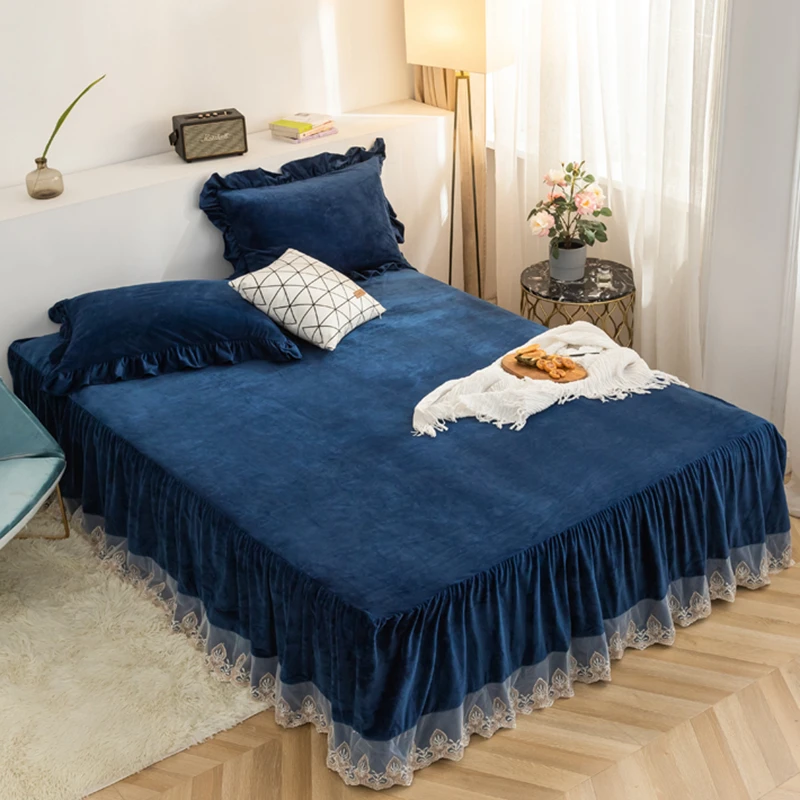 Кружевное покрывало принцессы постельное белье наволочка 1/3 шт. бархатное