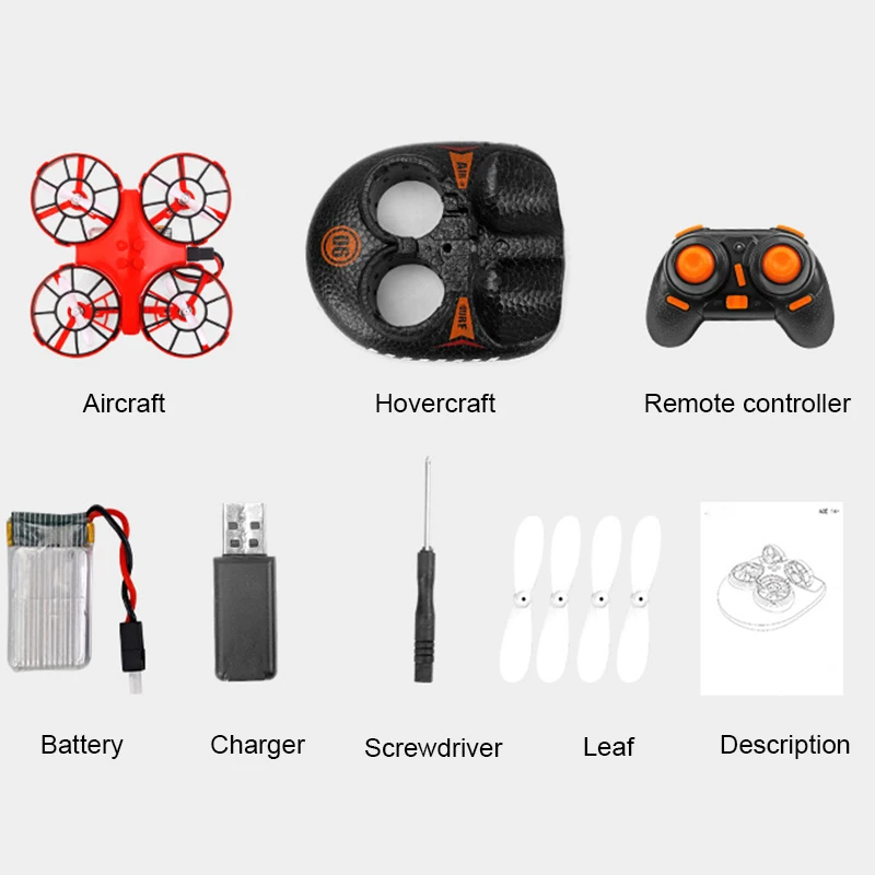 3 в 1 Летающий воздушный катер режим наземного вождения съемный Радиоуправляемый