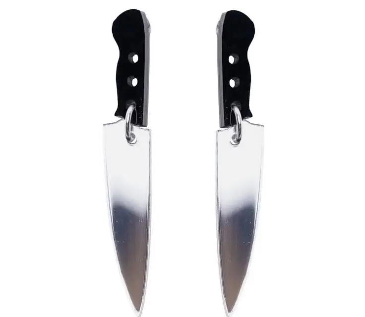 

European and American personality exaggerated knife acrylic fashion long earrings