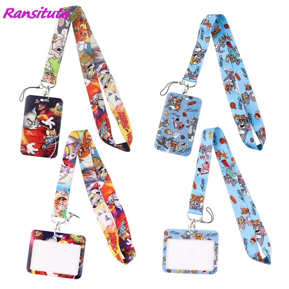 Ransitute R1679 с мультипликационным принтом кошки мышки шнурки для друга Ключ ID карты